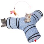 Cat Pet Toys with Peek Hole and Toy Ball for Cat