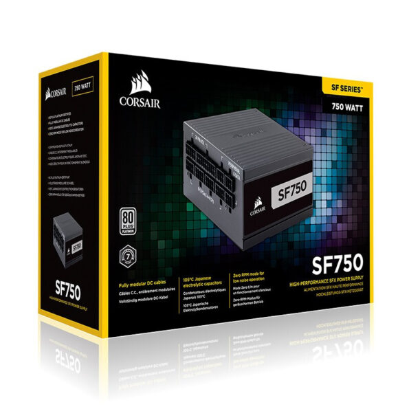 Corsair SF Series, SF750, 750 Watt, SFX, 80+ Platinum Certified, Fully Modular Power Supply (CP-9020186-NA)