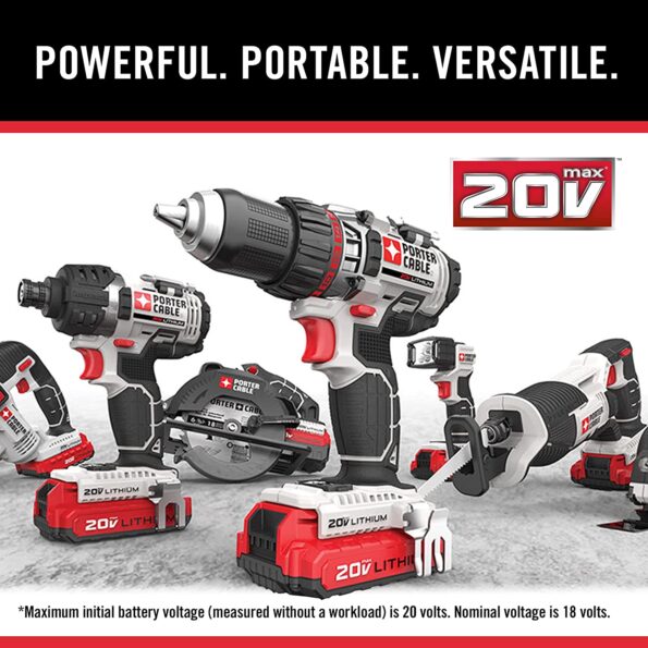 PORTER-CABLE 20V MAX Cordless Drill Combo Kit and Impact Driver