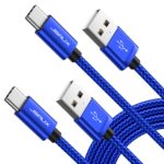 USB Type C Cable 3A Fast Charging [2-Pack 6.6ft], JSAUX USB-A to USB-C Charge Braided Cord